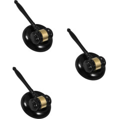 DIYEAH 3 Sätze Richterhammer aus Holz Richterhammer Set Spielzeug Richterhammer Handgefertigter Hammer Gericht Hammer Gerichtsspielzeug Richter Hammer Kostüm Richter Auktion Hammer Brown