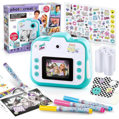 Canal Toys CLK 001 Instant Print Creator Photo, Selfie and Video Thermal Paper for 250 Photos, LCD Display, from 8 Years, Light Blue