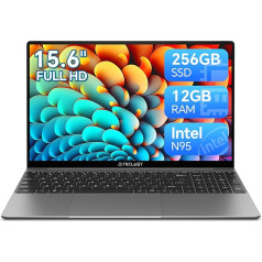 TECLAST Laptop 15.6 Inch FHD, 12 GB LPDDR4 256 GB SSD Notebook, Intel N95 (up to 3.40 GHz) Beats N5095, Backlit Keyboard, Lightweight Laptop 15 Inch WiFi 5, BT5.0, USB 3.0 x 2, Type C, HDMI