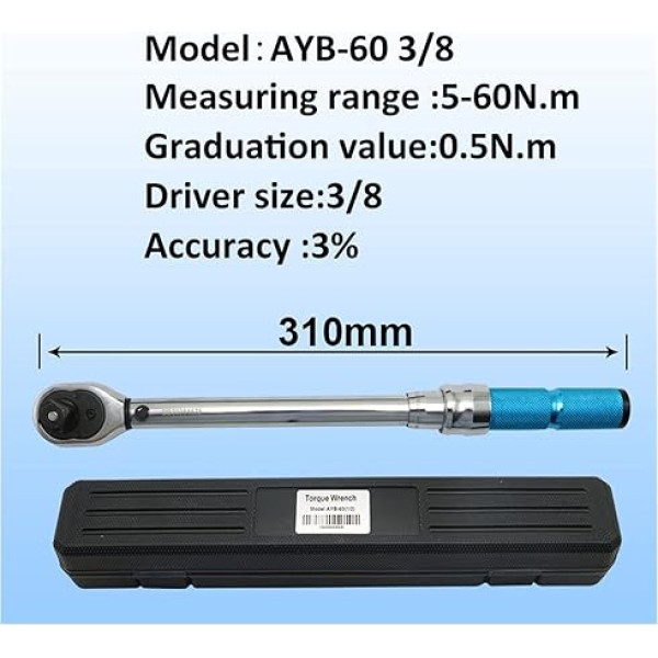 Digitaler Drehmomentschlüssel Drehmomentschlüssel 5-60 N.M 3% Genauigkeit Präsenz Ratsche Drehmomentschlüssel Auto Fahrradreparatur Handwerkzeuge Einstellbarer Schraubenschlüssel mit ±1% Genauigkeit