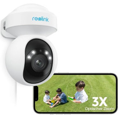 Reolink E1 Outdoor Pro Wi-Fi 6, 4K, PTZ Outdoor Camera with 3 x Optical Zoom, Car Tracking, 2.4/5 GHz Dual Band, Intelligent Person/Vehicle/Pet Detection, Colour Night Vision, 2-Way Audio