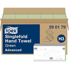 Tork 290179 Green Zigzag Hand Towels Advanced for Tork H3 Zigzag and Folded Hand Towels 2-Ply Absorbent., Green