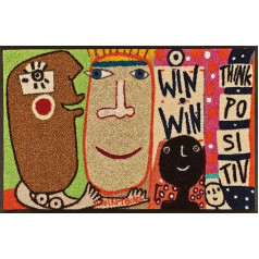 Völkl-Fischer Door Mat with Think Positive Design 50x75 cm multicoloured