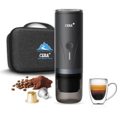 CERA+ Máquina de Espresso Eléctrica Portátil Auto-calentamiento en 3-4 Minutos, With Portable Bag