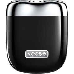 yoose Mini Men's Electric Shaver, Men's Alloy, IPX7 Waterproof Electric Shaver with 8000 rpm Motor, Type C Cable and Magnetic Shaving Head, Black