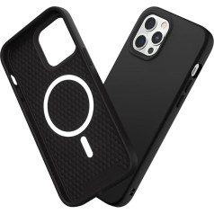 RhinoShield Case Compatible with [iPhone 12/12 Pro], SolidSuit - MagSafe Compatible, Shock Absorbing and Slim Protective Case with Premium Finish, 3.5 Metre Drop Protection, Classic Black