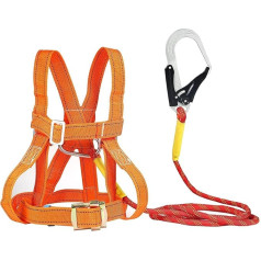 Fall Protection Safety Belt, Fall Protection Arrest Harness, Multi-Purpose Fall Safety Belt, Full Body Height, Airwork, Fall Protection, Adjustable Climbing Harness with Hook (Large Buckle 5 m)