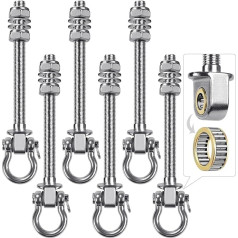 SELEWARE 6 Swing Hooks Heavy Duty Wooden Beam Ceiling Hook - 304 Stainless Steel Swing Ceiling Mount for Punch Bag Holder, Swing Hooks for Concrete Wood Sets Playground Porch Gym Heavy Duty Hooks