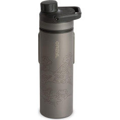 GRAYL Titanium UltraPress 500 ml Water Filter Bottle Covert Black - Filter for Hiking, Camping, Survival, Travel