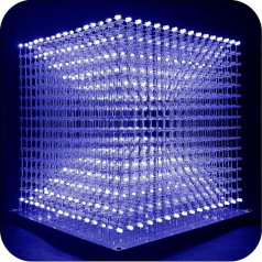 iCubeSmart 3D LED Cube Light Electronics Kit with LED 16 x 16 x 16 Electronic Learning Toy for Children and Teenagers Learning Activities Suit (3D16MINI-MULTI-KIT) (3D16MINI-BLUE-KIT)