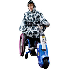 Wheelchair Poncho for Adults, Waterproof Rain Poncho for Children from 11 Years to Adults, Universal Fit