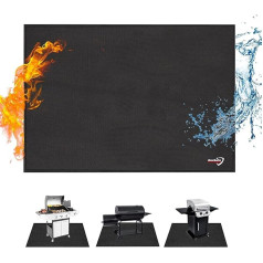 Fire Bowl Mat, Heat Protection Mat, Rectangular, Fireproof BBQ Grills Mat, 65 x 42 Inches (165 x 106 cm), Splatter Protector Pad for Floor, Patio, Deck, Lawn, Camping, Foldable Water-Resistant Fire