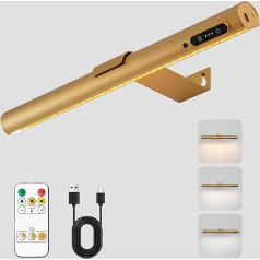 DESGNT Wireless picture light with remote control, rechargeable dart lighting, dimmable LED wall light with 3 lighting modes, with timer. for artwork, pictures, dartboard, etc.