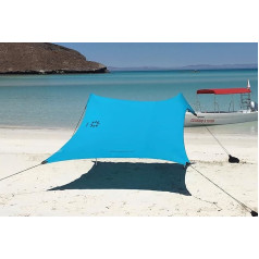 Neso Tents Beach Tent with Sand Anchor, Portable Canopy SunShade - 2.1m x 2.1m - Patented Reinforced Corners (Teal)