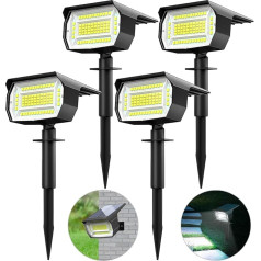 LOTMOS Solar Spotlight for Outdoor Garden [4 Pieces/72LED] Solar Lights for Outdoor Garden 6500 K Cool White LED Solar Spotlight Outdoor, Waterproof Solar Garden Lights for Outdoor Solar Lights for
