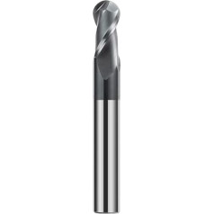 CREEYA 1 x Carbide Ball End Mill 20 mm, 2 Teeth / 2 Cutting Edge CNC Ball End Mill, HRC 55, AlTiN Black Coating, Solid Carbide Radius Cutter 20 mm for Steel, Metal, Wood, Acrylic, Plastic (Diameter 20