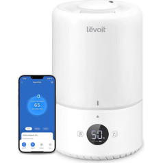 LEVOIT 3L Top Fill Humidifier, 360° Rotating Nozzle Cool Mist Humidifier, 28 dB Quiet, 25 H, Room Humidifier & Aroma Diffuser for Children's Room, Bedroom, Plants, Automatic Shut-Off