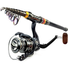 Fishing Rod, Telescopic Fishing Rod, Carbon Fibre Spinning Fishing Rod and 13BB Fishing Reel Combo Telescopic Fishing Pole Spinning Reel Kit