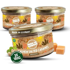 Muus to Chooze - Cashew Salted Caramel Bread Spread 3 x 180 g - Spread Vegan, Organic & Additive Free - With Cashews, Coconut Blossom Sugar & Sea Salt - Smooth Texture - Ideal as Snack & Topping