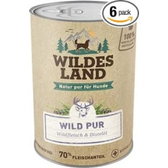 Wildes Land Wet Food for Dogs with Wild Herbs and Thistle Oil, Gluten Free, Extra Meat, Best Acceptance and Compatibility