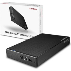 Axagon Ee35-xa3 alumīnija ārējais korpuss, usb 3.2 gen 1 sata 3g 3.5