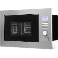 Bomann MWG 3001 H EB, 3 in 1 built-in microwave with grill and hot air, LCD display, 8 automatic programs, timer function, 25 l of cooking chamber, stainless steel front and interior