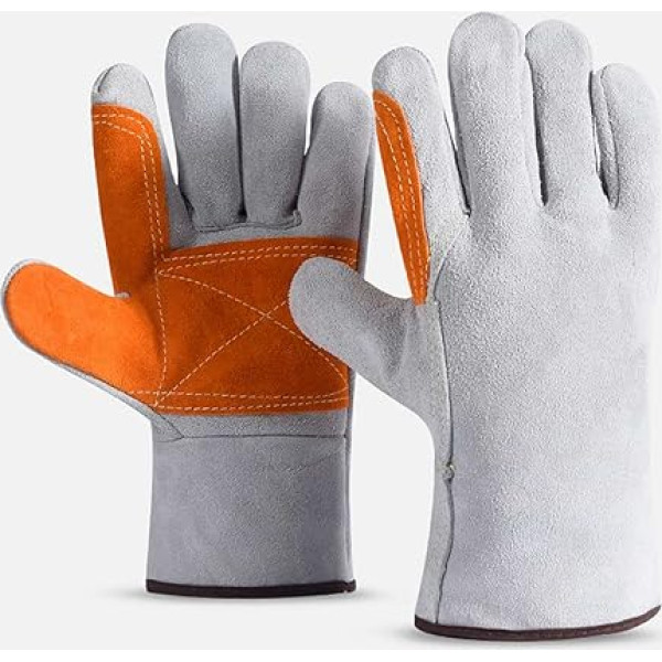 FLYIFE Mechanic Gloves 1/5/12 Pairs of Leather Work Safety Gloves Professional Protective Gloves for Maintenance, Fine Work, Automotive Industry, Workshop, Garden, Construction Work