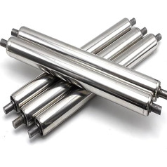 Conveyor Belt Support Rollers, 60 mm, Heavy Wheels for Material Handling, Pack of 5 Conveyor Belt Bearing Rollers as Replacement for Woodworking, Saw Stand, Material Stand, Dock, Loading Kayak (L 21.6