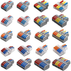 FACSER Wire Electrical Connectors Fast Compact Quick Cable LED Lighting Wiring Connector Push-in Terminal Block SPL42 62(LT63C,100PCS)
