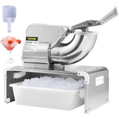 VEVOR Ice Crusher 300 kg/h, Stainless Steel Ice Shredder Shaver 300 W, 575 x 310 x 480 mm Energy Saving Manufacturer with Plastic Shell and 4 Blades