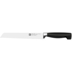 Zwilling bread knife, blade length: 20 cm, blade with serrated edge, stainless special steel/plastic handle, four stars.