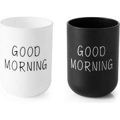 Pack of 2 Toothbrush Cup, Bathroom Cup, Toothbrush Cup, Home Toothbrush Cup, Portable Gargling Cup, Nordic Style, Plastic, for Travel, Mouthwash, Water, Simple Cup, for Couples