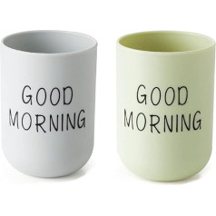Pack of 2 Toothbrush Cups, Bathroom Cup, Toothbrush Cup, Home Toothbrush Cup, Portable Gargling Cup, Nordic Style, Plastic, for Travel, Mouthwash, Water, Simple Cup, for Couples