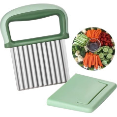 Eyerayo Crinkle Cutter Potato Crackle Chipper Stainless Steel Wave Knife Cutting Tool Potato Chopper Carrot Blade Slicers French Fry Cutter Onion Cutter