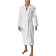 Schiesser Men's Bath Robe with Shawl Collar Terry Cloth 125 cm Length Organic Cotton