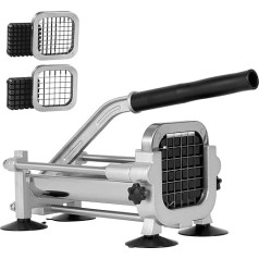 VEVOR French fries cutter, potato cutter with 2 stainless steel knives 12.7/9.5 mm, 36 x 15 x 20 cm, chip cutter for pens or corners, vegetable cutter for potatoes, vegetables, fruit