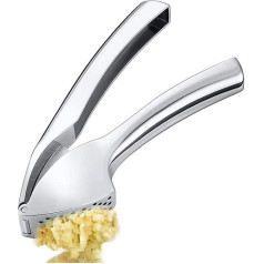 Garlic press, stainless steel garlic press, garlic crusher, professional garlic press, garlic cutter, easy to squeeze and clean, extra strong