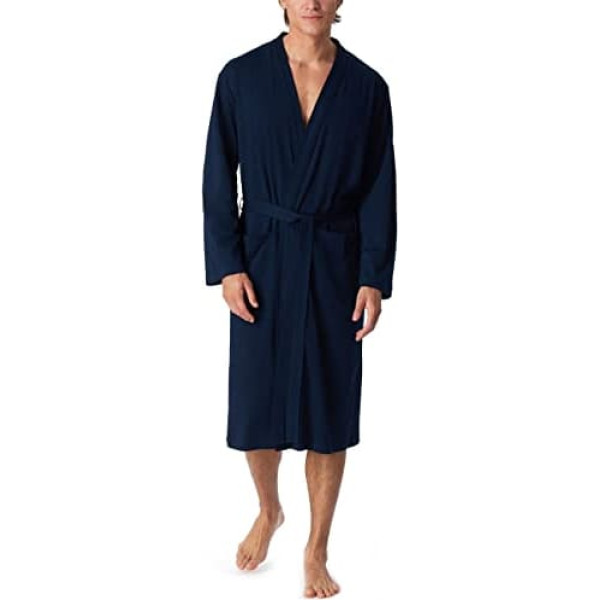 Schiesser Men's Bathrobe Fine Interlock 120 cm Length Organic Cotton
