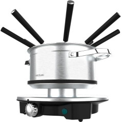 Cecotec Electric Fondue for 8 People Fun Gourmet Fondue Advance. 1500W, 1.7L Capacity, Cheese, Chocolate and Oil, Stainless Steel Design, Power Control, Dishwasher Safe Parts