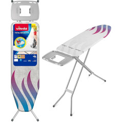 Vileda Total Reflect M Ironing Board with Quick & Drop Function, Iron or Boiler Shelf XXL, 120 x 38 cm, Height Adjustable 76-96 cm