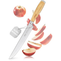 Rösle Artesano Meat Knife 20 cm - High Quality Kitchen Knife for Cutting Meat and Carving Roasts, a Sharp Cutting Knife with Ergonomic Olive Wood Handle