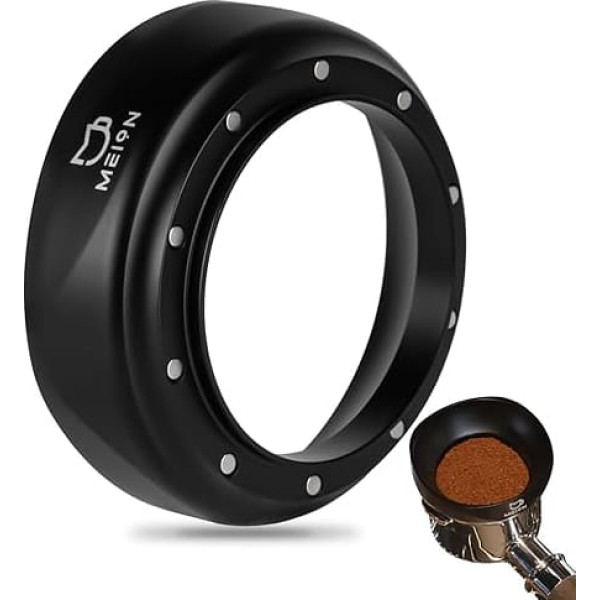 MEION 58mm Dosing Funnel, Magnetic Espresso Dosing Funnel, Coffee Funnel, Compatible with 58mm Portafilter, Espresso Tools Portafilter Funnel (58mm, Black)