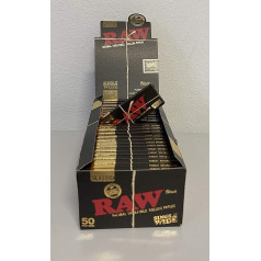 RAW 19425 Black Classic Wide-Single Window-50 Booklets of 50 Sheets Paper