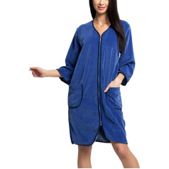 Aquarti Women's House Coat, Short, with Zip, 3/4 Sleeves