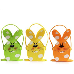com-four® Felt Easter Basket for Filling - Felt Bag Easter Bunny for Gift - Easter Decoration - Spring Decoration - Easter Nest - Easter Bunny.