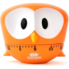 Ranvi Kitchen Timer 60 Minutes Cute Owl Novelty Manual Cooking Timer Desktop Decoration (Yellow)