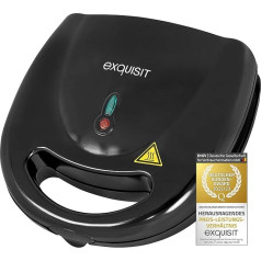 Exquisit Sandwich Toaster ST 3101 sw | Triangle Sandwich | Non-Stick | 750 W Power | Black | Overheating Protection