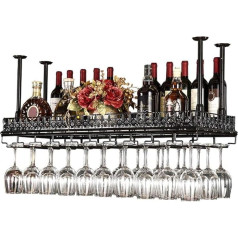 SHJICH Wine Glass Holder Metal Ceiling Wine Racks Storage, Black Bronze Wine Goblet Stemware Glass Rack, Hanging Wine Glass Holder Bar Decoration Display Shelf (Size : 60×35cm) ..