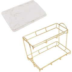 Garosa 2-Tier Bathroom Counter Organiser, Under Sink Bathroom Organiser, Countertop Storage Rack, Cosmetic Organizer Holder for Bathroom, Kitchen