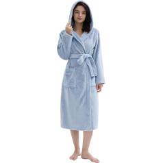 Joyaria Women's Winter Fleece Bathrobe / Dressing Gown / Sauna Coat / House Coat with Hood Soft Fluffy Long S-XL